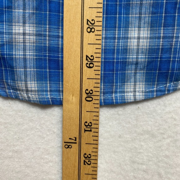 Wrangler Western Shirt Mens Small Petite Long Sleeve Plaid Cowboy Button Up - Picture 10 of 11